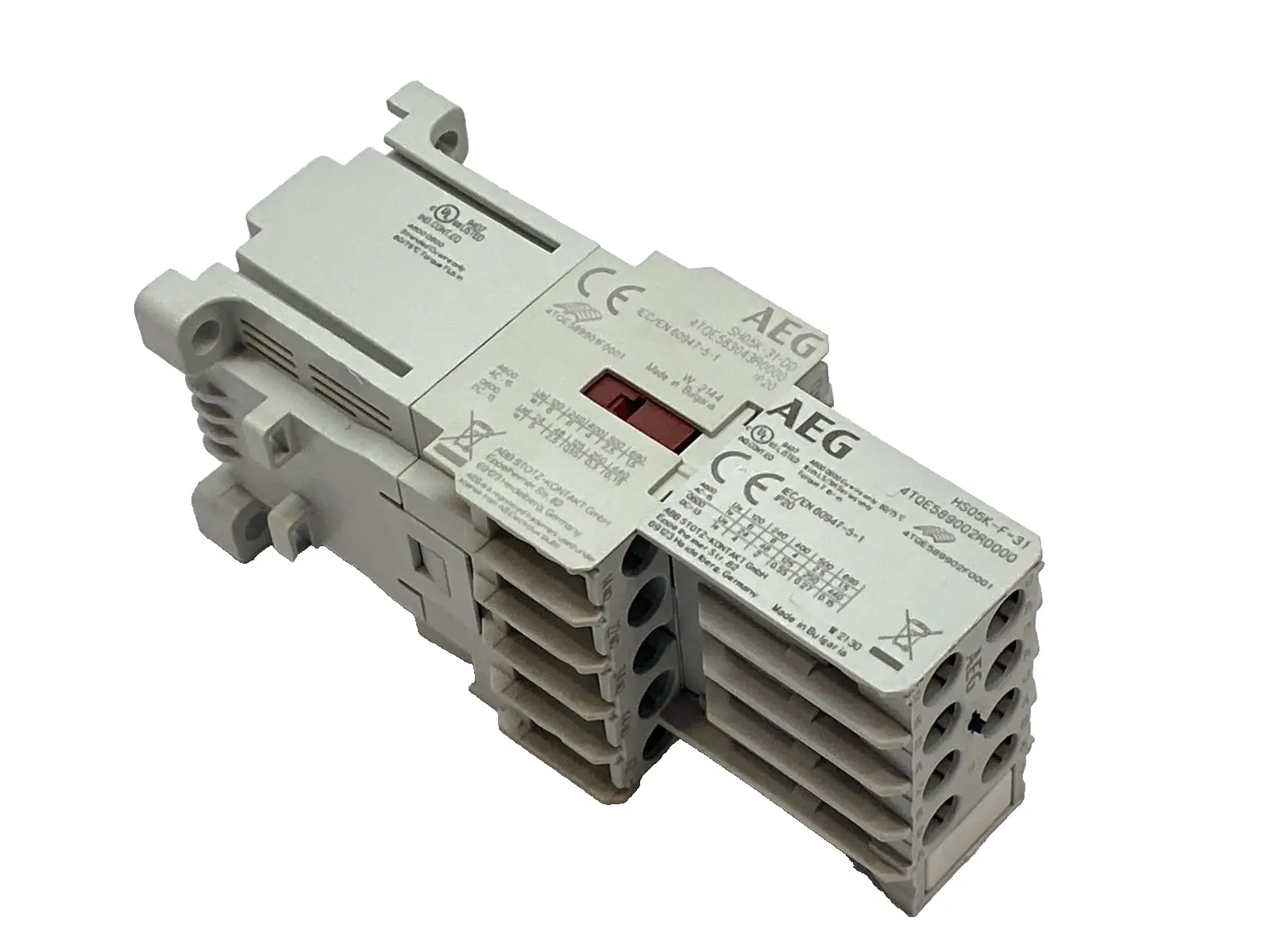 USED AEG CONTACTOR RELAY 3NO-1NC DC W/ HS05K-F-31 AUX BLOCK