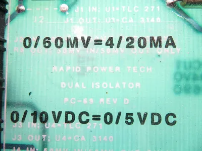USED RAPID POWER TECH PC-69 DUAL ISOLATOR REV D PC69