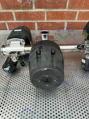 USED 5 ITT PURE-FLO STAINLESS STEEL DIAPHRAGM VALVES W/ 2" TO 1/2" SANITARY FITTING