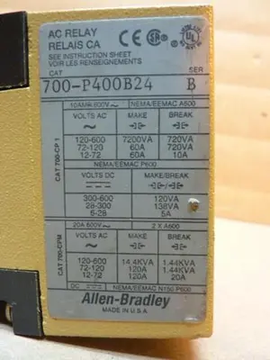 USED ALLEN BRADLEY 700-P400B24 SER B