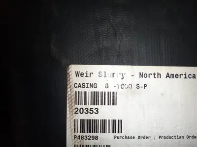 Weir Slurry 8" Pump Casing with liner
