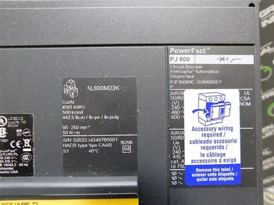 Square D PJF36080CU33AABSKYP PowerPact Circuit Breaker 800 Amps 600V 3 Pole New