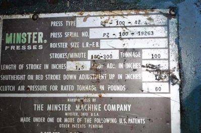 USED MINSTER P2-100
