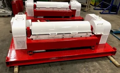 (4) Swaco 518 HV oilfield decanter centrifuge skids, Duplex SS.