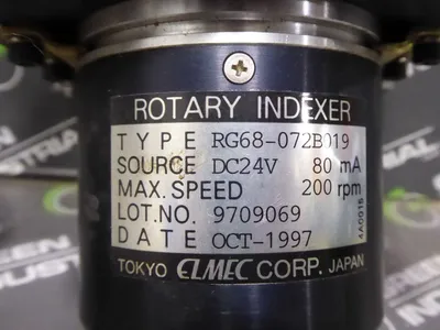 Elmec Corp. RG68-072B019 Rotary Indexer Assembly 200RPM Used