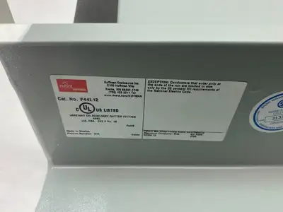 USED HOFFMAN NVENT LAY-IN HINGED COVER WIREWAY FITTING PAINTED WHITE