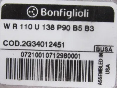 NEW BONFIGLIOLI WR110U138P90B5B3 GEAR REDUCER
