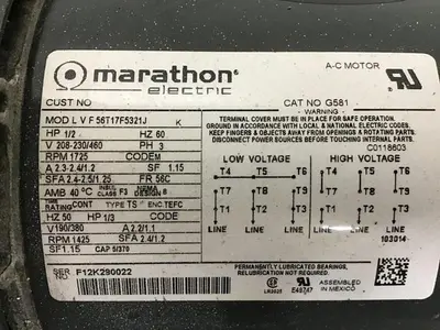 USED MARATHON ELECTRIC LVF56T17F5321J