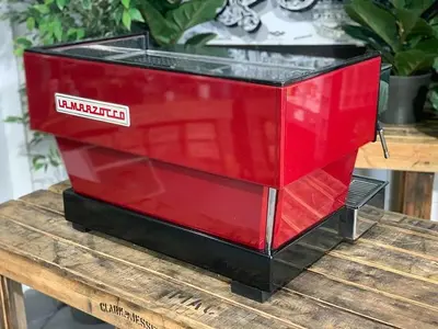 LA MARZOCCO LINEA CLASSIC 2 GROUP RED CHRONO TOUCH PADS ESPRESSO COFFEE MACHINE