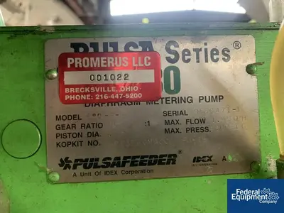 USED Pulsafeeder PulsaFeeder Diaphragm Metering Pump, Model 680-S-E, 0.5 HP