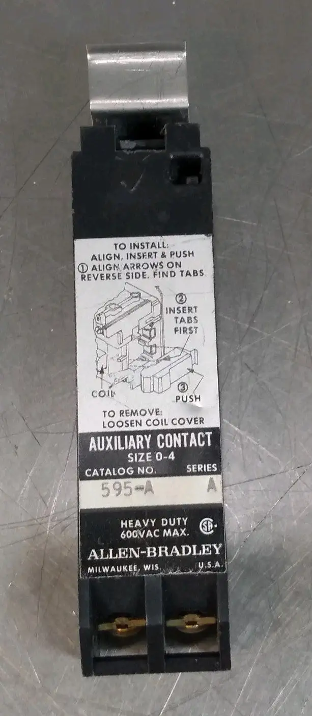 Allen Bradley 595-A/A Auxiliary Contact Loc4D33