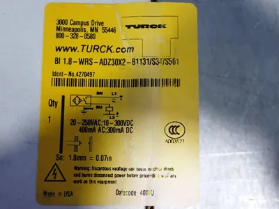Used TURCK BI1.8WRSADZ30X2B1131/S34/S501 Proximity Sensors Ohio US | HGR 24 #907407