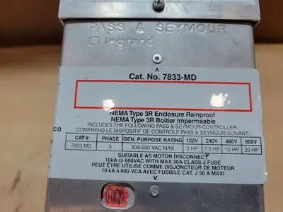 USED PASS & SEYMOUR 7833-MD