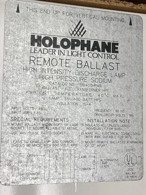 New | in-Stock HOLOPHANE RBI400HP48 Lighting Ohio US | Surplus Asset Holdings #1508167