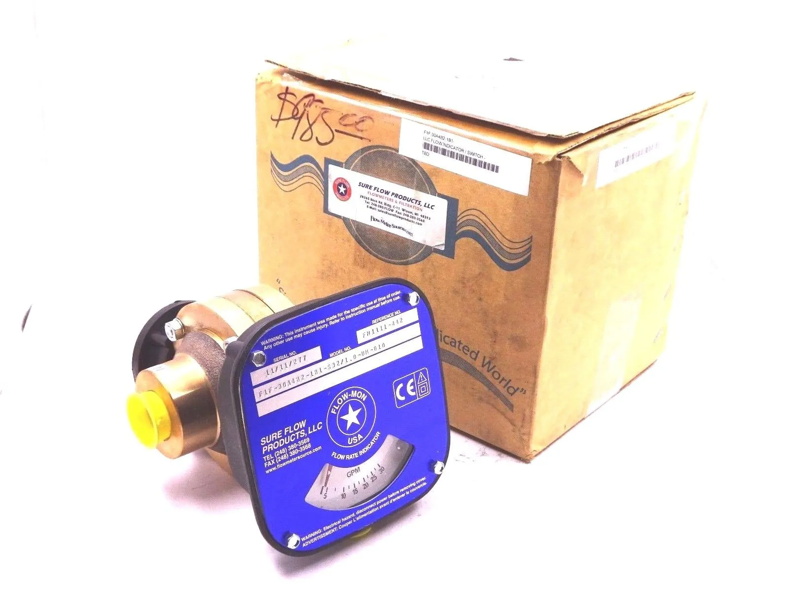 NEW FLOW MON F1F-30A4B2-1B1-S32/1.0-UM-D10 FLOW RATE INDICATOR F1F30A4B2