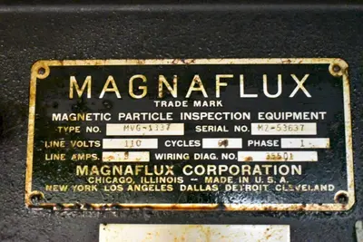 16" CAP. MAGNAFLUX MGV-1337 MAGNETIC PARTICLE INSPECTION UNIT: YOBRO #24564