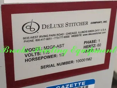 USED DELUXE STITCHER M2G8-AST