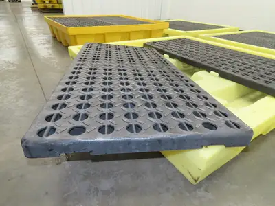 Enpac 5116-YE Spill Containment 4 Drum Platform 53x53" 6000lbs 40 Gal Lot of 4