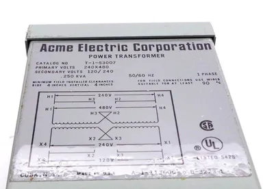NEW ACME ELECTRIC T-1-53007 SINGLE PHASE T153007