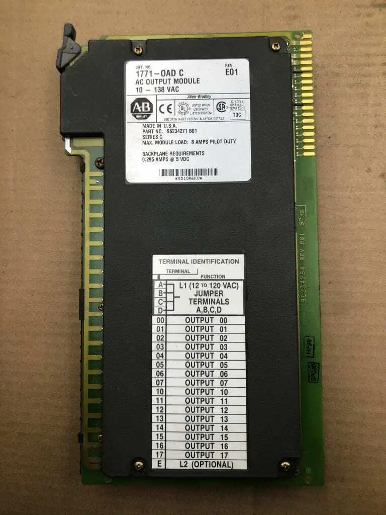 Allen-Bradley 1771-OAD C Rev E01 AC Output Module 10-138VAC Series C