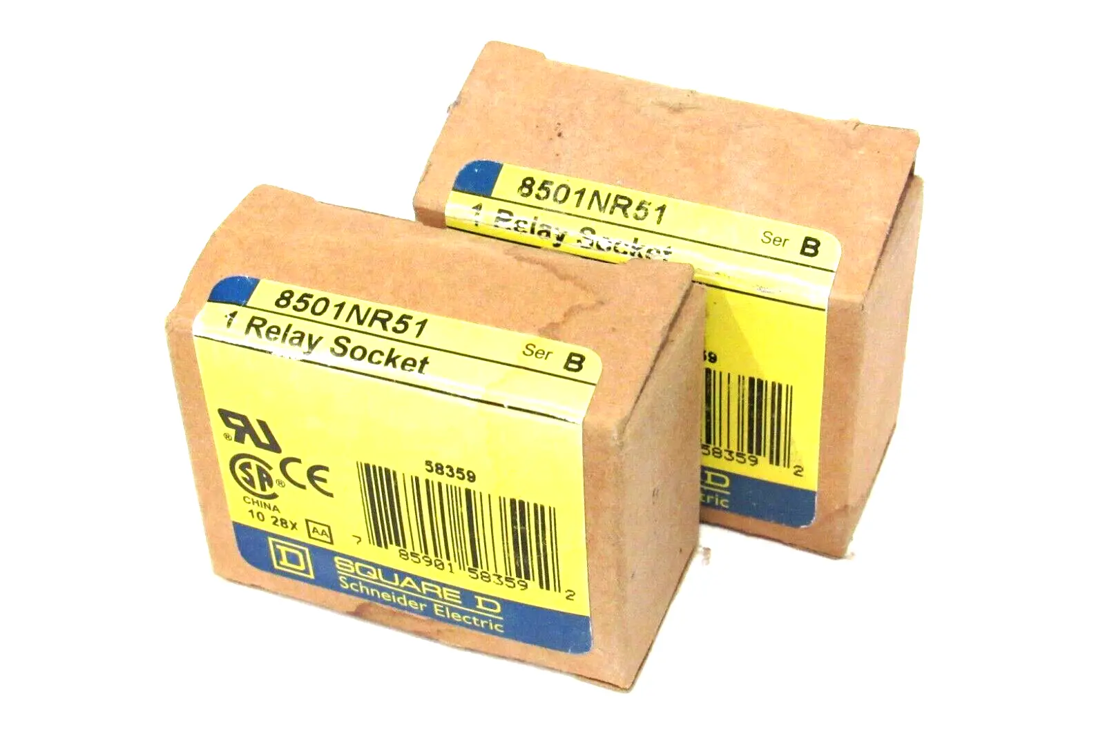 LOT OF 2 NEW SQUARE D 8501NR51 RELAY SOCKETS SER.B