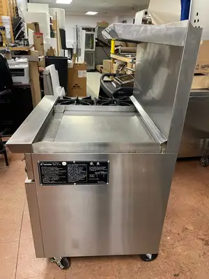 Used Dukers Used 36" Dukers DCR36-2B24GM Gas Range with 2 Burners & 24" Flat Top Griddle Commercial Ranges Illinois US | Falcon Restaurant Supply #1374958