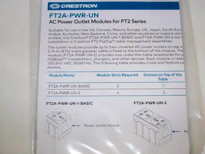 (43) Crestron FT2A-PWR-UN-2 2-Outlet Power Distribution Modules - NEW IN BOX