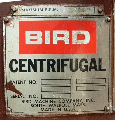 Bird HB-3900 (24x96) decanter centrifuge, CS.