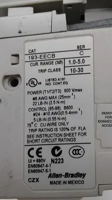 Used ALLEN-BRADLEY ALLEN-BRADLEY 100-C090*10A & 193-EECB PLC Contactors | ND Industrial Surplus #1215939