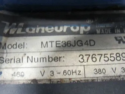 Man
Maneurop MTE36JG4D 460V 50/60Hz Refrigerated Reciprocating Compressor