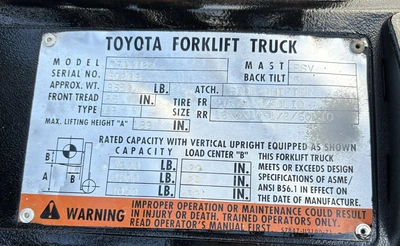 USED 2000 TOYOTA 7FGCU25