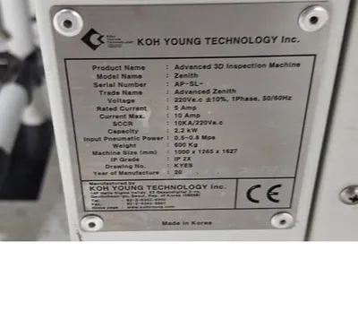 2021 KOH YOUNG ZENITH ADVANCED 3D INSPECTION MACHINE AOI | Tekmart International Inc. (2)