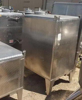 Tank, 529 Gallon, Stainless Steel Tote Tank, 48" x 48" Qty. - 4, #5991808