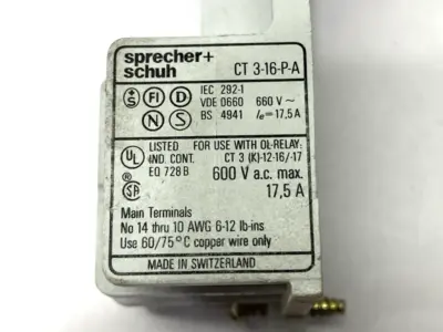 USED SPRECHER + SCHUH OVERLOAD RELAY SOCKET LOT OF 2