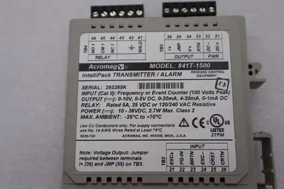 Acromag Transmitter Alarm Model: 841T-1500 Ser. 292365K CAT II New Stock #2664