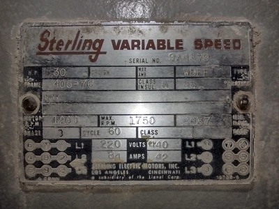 Sterling 30 HP Variable Speed Drive