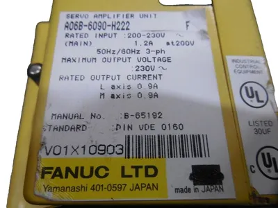 Fanuc A06B-6090-H222 Alpha Series Servo Amplifier Unit Used