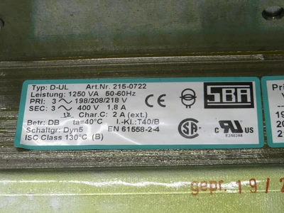 Used SBA _UNKNOWN_ Transformers Texas US | OCO Industrial #1679677