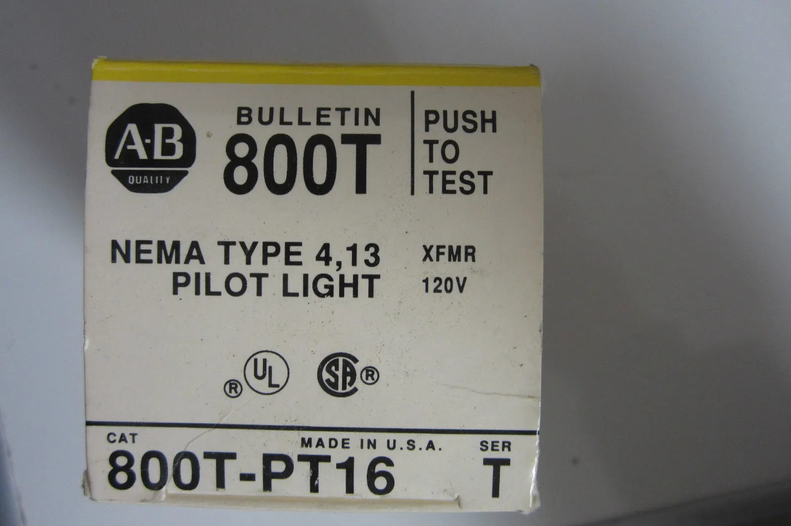 NEW ALLEN BRADLEY 800T-PT16 PILOT LIGHT SER.T 800TPT16