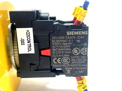 USED SIEMENS EMERGENCY STOP RED MUSHROOM BUTTON