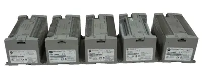 LOT OF 5 MICROLOGIX 1200 CONTROLLERS 1762-L40BWA 1762-L40BWAR PRE-OWNED SURPLUS