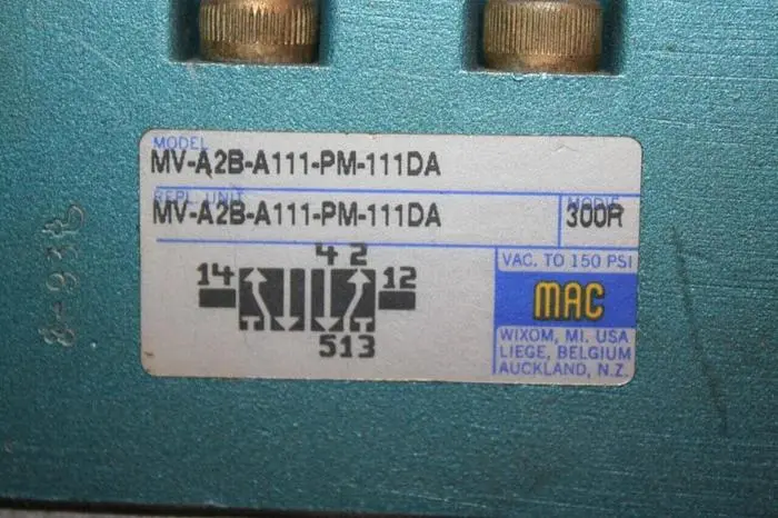 Used MAC VALVE MV-A2B-A111-PM-111DA Valves/Fittings Michigan US | Ideal Machinery #582380