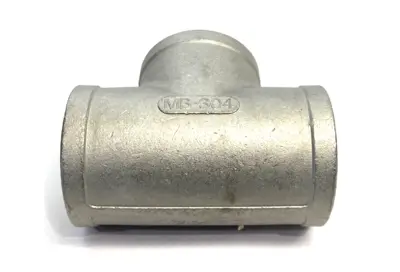 4464K55 | 304 SS Threaded Pipe Fitting, Low-Pressure, Tee Connector, 1-1/2" NPT - New – Open box