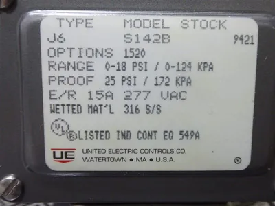 USED UNITED ELECTRIC S142B