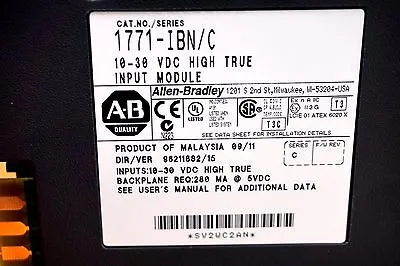 NEW ALLEN BRADLEY 1771-IBN / C INPUT MODULE SER.C 1771IBN