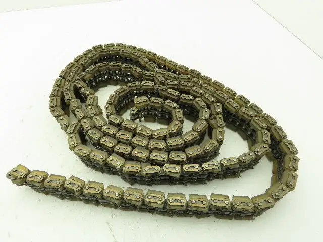 Non-Marking Rubber Top Double Strand Conveying Roller Chain 1/2" Pitch 11'