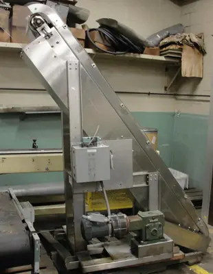 SPC5675  Conveyor Nedco inclined belt conveyor Stainless Steel, 12" wide, 80" discharge height