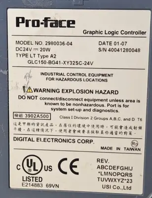 Proface GLC150-BG41-XY32SK-24V LT A2 Graphic Logic Controller (BIN545)