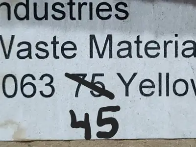 Caution Waste Material Yellow Bag 4-mil 30" x 48" (Box of 45)