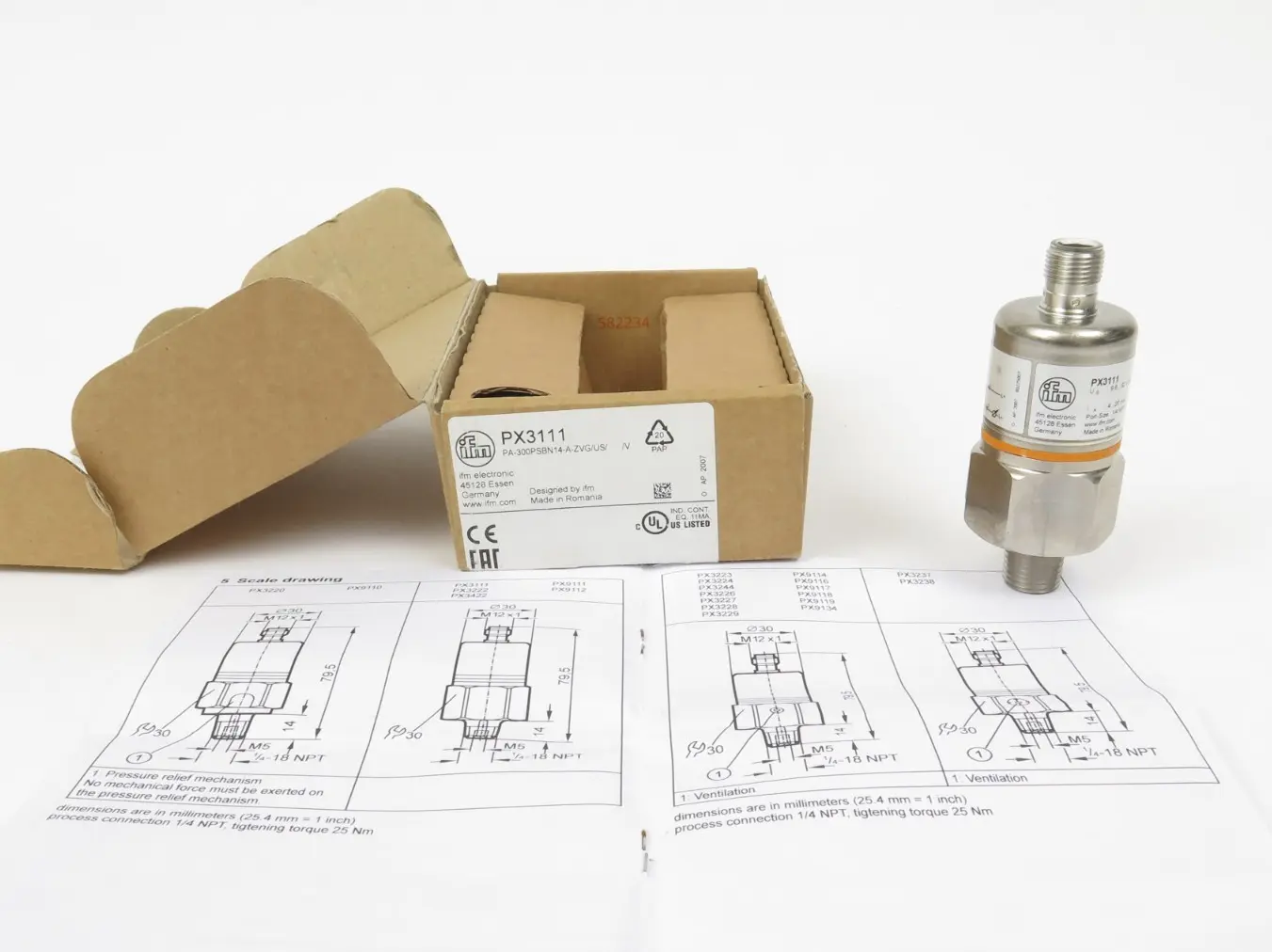 New | in-Stock ifm Electronic PX3111 Sensors California US | ANACAPA EQUIPMENT BROKERS, INC #1314321